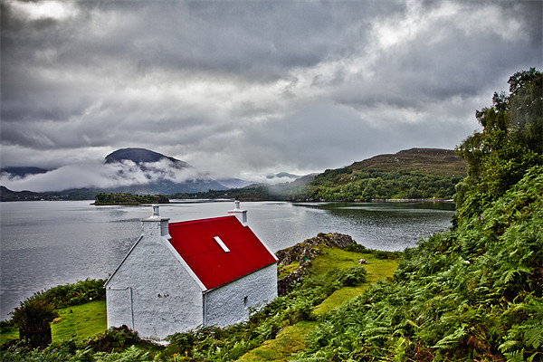 Red Roof Cottage Applecross Scotland Picture Board by Derek Beattie