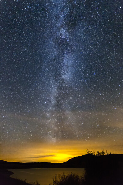 Milky Way Over Clatteringshaws Loch Picture Board by Derek Beattie
