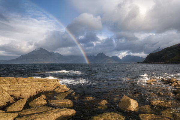 Rainbow Light at Elgol Isle of Skye Picture Board by Derek Beattie