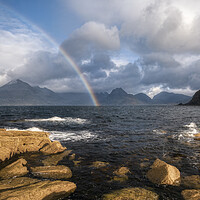 Buy canvas prints of Rainbow Light at Elgol Isle of Skye by Derek Beattie
