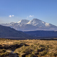 Buy canvas prints of A Snow Topped Foinaven by Derek Beattie