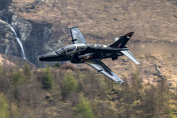  RAF British Aerospace Hawk T.2 Flying Low Level Picture Board by Derek Beattie