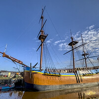 Buy canvas prints of Replica of Cook's Historic Endeavour at Whitby by Derek Beattie