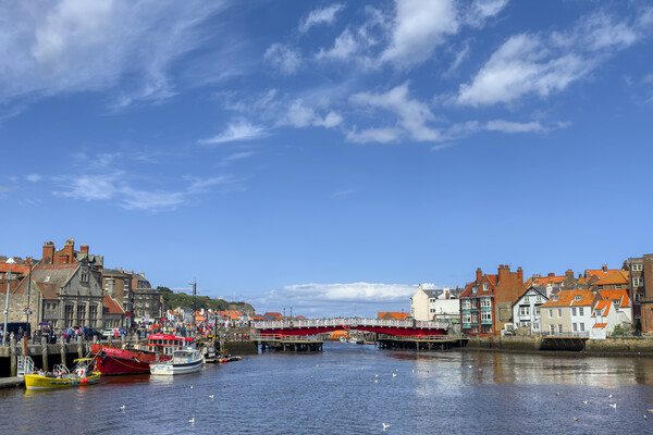 Whitby Harbour and Swing Bridge Acrylic by Derek Beattie