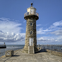 Buy canvas prints of Whitby East Pier Lighthouse by Derek Beattie