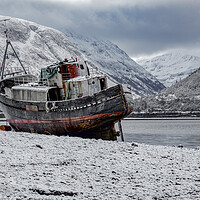 Buy canvas prints of The Corpach Shipwreck and Ben Nevis by Derek Beattie