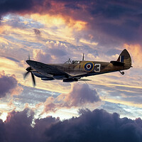 Buy canvas prints of Spitfire in to the Storm by Derek Beattie