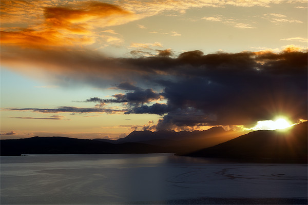 Sunset Over The Sound Of Sleat Picture Board by Derek Beattie