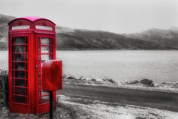 Red Telephone Box in the Snow Picture Board by Derek Beattie