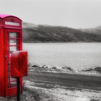 Buy canvas prints of Red Telephone Box in the Snow by Derek Beattie