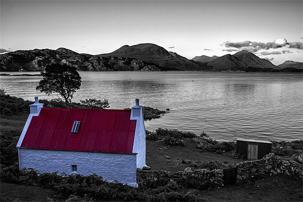 Red Roofed House Scotland Picture Board by Derek Beattie