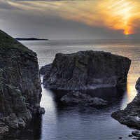 Buy canvas prints of Portskerra Sunset Scotland by Derek Beattie