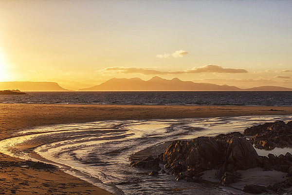 Camusdarach Beach Sunset Scotland Canvas Print by Derek Beattie