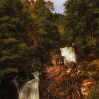 Buy canvas prints of Waterfalls near Loch Arkaig by Derek Beattie