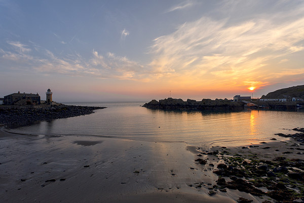 Sunset at Portpatrick Picture Board by Derek Beattie