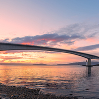 Buy canvas prints of Skye Bridge at Sunset by Derek Beattie