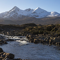 Buy canvas prints of River Sligachan and the Cuillin Mountains by Derek Beattie