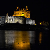 Buy canvas prints of Eilean Donan Castle at Night by Derek Beattie