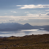 Buy canvas prints of The Isle of Skye From The Applecross Pass by Derek Beattie