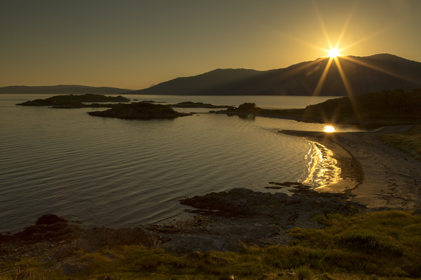 Camusfearna Sandaig Sunset Picture Board by Derek Beattie