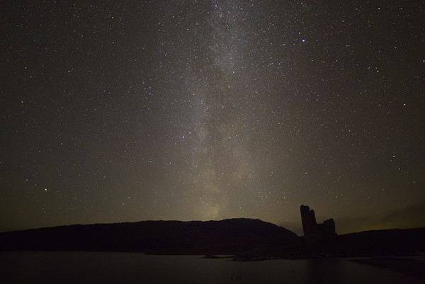 Milky Way over Ardvreck Castle Picture Board by Derek Beattie