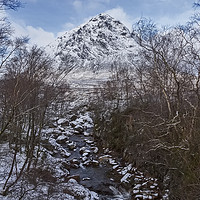 Buy canvas prints of Buaichaille Etive Mor and The River Coupall by Derek Beattie