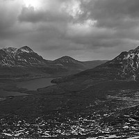 Buy canvas prints of Assynt and Coigach Mountain Panorama by Derek Beattie