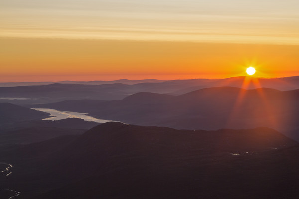 Sunrise on the Merrick Scotland Picture Board by Derek Beattie