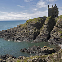 Buy canvas prints of Dunskey Castle Portpatrick Scotland by Derek Beattie