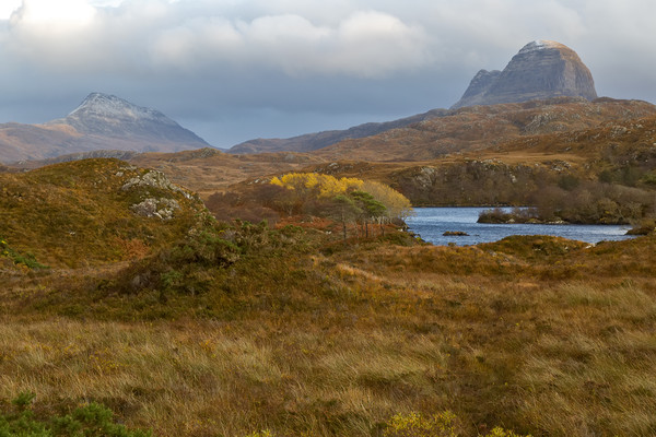 Suilven and Canisp First Snow of Autumn Picture Board by Derek Beattie