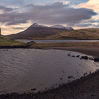 Buy canvas prints of Ardvreck Castle and Quinag in Winter by Derek Beattie