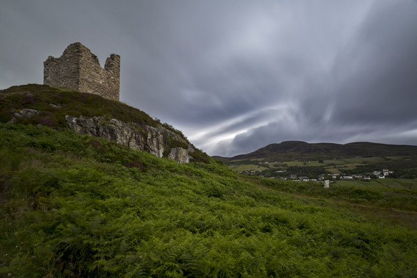 Castle Varrich and The Village of Tongue Picture Board by Derek Beattie