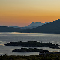 Buy canvas prints of Camusfearna Sandaig and The Isle of Skye at Sunset by Derek Beattie
