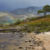Buy canvas prints of Loch Maree Rainbow Light by Derek Beattie