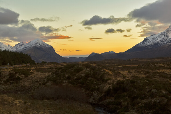 Sunset over the Cuillin Isle of Skye Picture Board by Derek Beattie