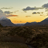Buy canvas prints of Sunset over the Cuillin Isle of Skye by Derek Beattie