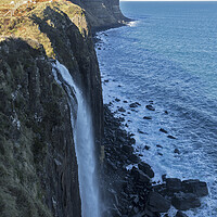 Buy canvas prints of Mealt Waterfall and Kilt Rock Isle of Skye by Derek Beattie
