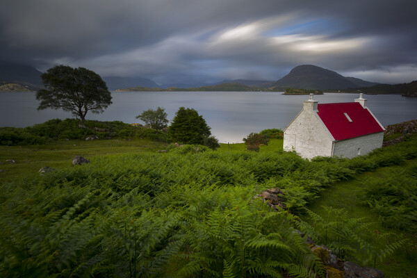 Applecross Red Roofed Cottage Scotland Picture Board by Derek Beattie