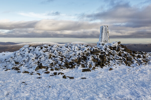 Trig Point on Merrick Southern Uplands of Scotland Picture Board by Derek Beattie