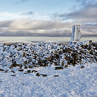 Buy canvas prints of Trig Point on Merrick Southern Uplands of Scotland by Derek Beattie