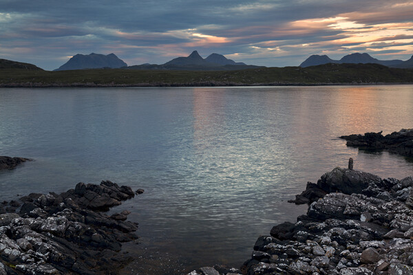 Achnahaird Bay and Assynt Mountains Picture Board by Derek Beattie