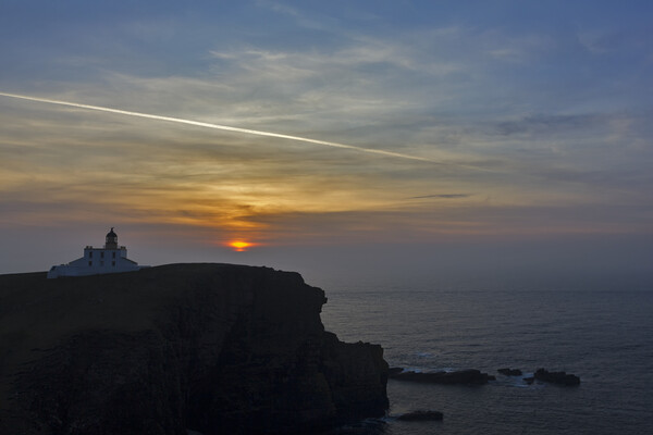 Stoer Head Lighthouse at Sunset Picture Board by Derek Beattie