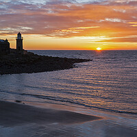 Buy canvas prints of Sunset Portpatrick Lighthouse by Derek Beattie