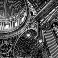 Buy canvas prints of Divine Arches: St. Peter's Monochrome by William AttardMcCarthy