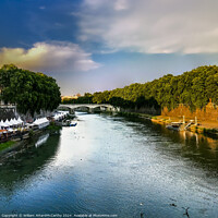 Buy canvas prints of Tiber Reflections: Cityscape Glow by William AttardMcCarthy