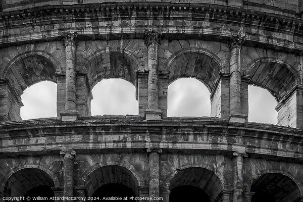 Colosseum Arches: Monochrome Architectural Detail  Picture Board by William AttardMcCarthy