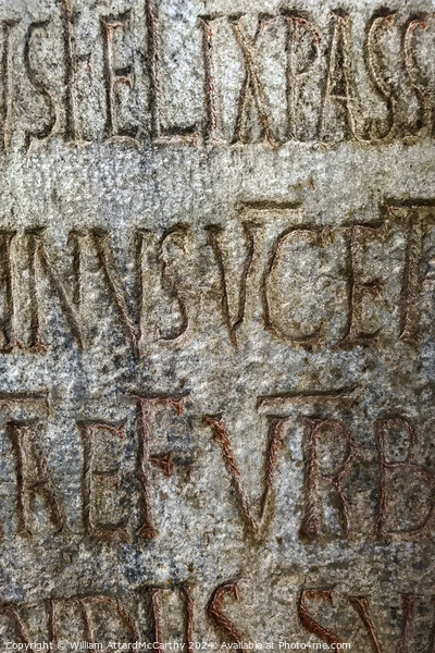 Ancient Inscription: Latin Stone Detail Photograph Picture Board by William AttardMcCarthy