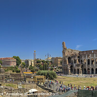 Buy canvas prints of Panoramic View: Colosseum and Arch of Constantine from Palatine Hill by William AttardMcCarthy