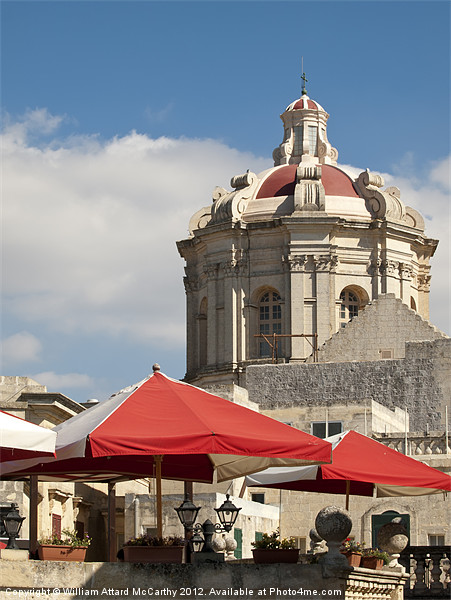 Mdina Cathedral Picture Board by William AttardMcCarthy