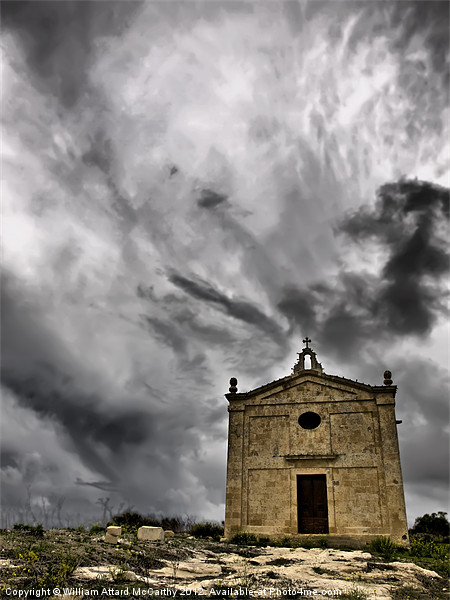 Chapel and Clouds Picture Board by William AttardMcCarthy